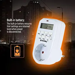 Таймер-розетка СolorWay 16A 3680W електронний тижневий 7D (CW-STE01-7D) - мініатюра 11