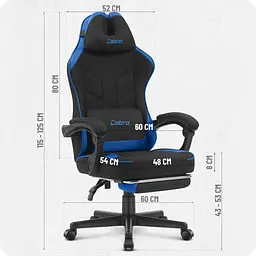 Крісло Cabro C504 Black-Blue (тканина) - мініатюра 7