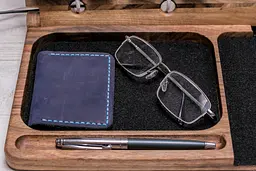 Дерев'яний органайзер на стіл з бездротовою зарядкою ecoWalnut 300x231x210 мм - мініатюра 5