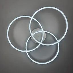 LED світильник білий на 3 кільця у сірому корпусі Ø 80 см | Арт. A 55065/3 Silver+CH | Line F - мініатюра 7