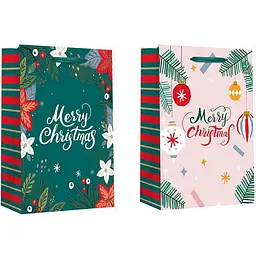 Набір пакетів подарункових Malevaro Large Xmas Merry 2 дизайн 3 паперовий 26x12.7x32.4 см 2 шт. (760387ML/2)