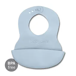 Нагрудник м'який з регульованою застібкою (32 см x 23 см) BabyOno Блакитний - мініатюра 2
