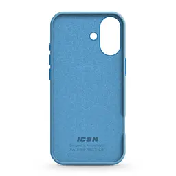 Силиконовый чехол для Apple iPhone 16, ICON2 Case, голубой, противоударный, панель, защита всего корпуса, матовая поверхность Soft Touch, выступает над дисплеем, совместим с защитными стеклами и пленками, с микрофиброй, ArmorStandart (ARM79628) - мініатюра 2
