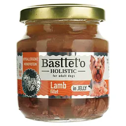 Вологий корм для собак Basttet`o Holistic шматочки філе ягня в желе 130 г скло