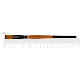 Пензель синтетика плоска FLAME 1368F №12 коротка ручка Rosa