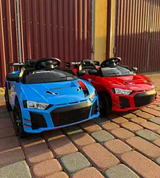 Дитячий електромобіль PRIMA CAR Cabrio 6V 5A (спойлер, пульт, LED-фари, звук, відкривні двері, педаль газу), Синій - мініатюра 9