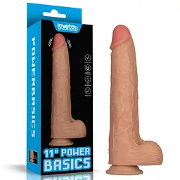 Реалістичний вібратор Vibrating Power Basics Cock 11" тілесний