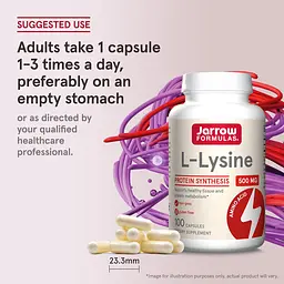 L-Лізин Jarrow Formulas L-Lysine 500 мг 100 капсул - мініатюра 7