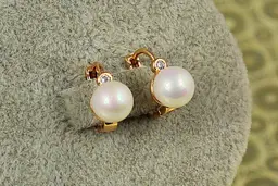 Сережки дитячі Xuping Jewelry сфера з перлинкою 1,2 см золотисті - мініатюра 2