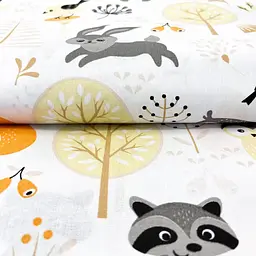 Дитяча постільна білизна в ліжечко ANIMALS CS20, бежевий (AnimalsAutumnForest_12Magnolia_140) - мініатюра 10