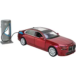 Колекційна металева модель автомобіля Автопром BMW i7 із зарядною станцією, інерцією, світлом та звуком 1:32 - мініатюра 10
