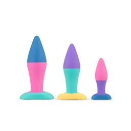Набір анальних пробок PMV20 Koda - Butt Plug Set, 3 шт, райдужний