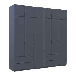 Розпашна Шафа для одягу Doros Лукас Графіт 3+3 ДСП 240х50х240 (42005109) - мініатюра 7