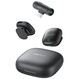 Петличний бездротовий мікрофон Acefast R1 Dual-mic Lightning Black - мініатюра 4