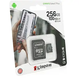 Карта пам'яті Kingston Canvas microSDHC Class 10 A1 UHS-I, 256GB