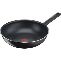 Велика сковорода Tefal Early Plus діаметром 28 см (B5681983) з титановим антипригарним покриттям.