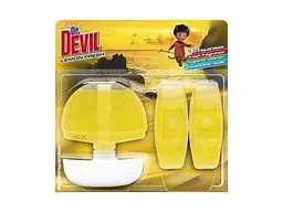 Блок для туалетів Dr.DEVIL 55мл 3шт підвісний 3in1 Лимонна свіжість
