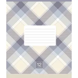 Зошит загальний Школярик Plaid pattern Синя у клітинку 12 аркушів 1 шт. (012-3345K)  