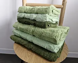 Набір турецьких бамбукових махрових рушників Zeron 3 штуки для обличчя 50х90 + 3 штуки банні 70х140 Bamboo зелений - мініатюра 3
