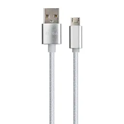 Дата кабель USB 2.0 AM to Micro 5P 1m LED silver Vinga (VCPDCMLED1S) - мініатюра 2