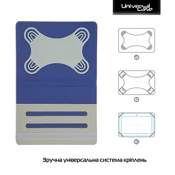 Чохол-книжка універсальний для планшетів з діагоналлю 10 дюймів, Silicone Hooks, blue, (263мм * 193мм * 20мм), штучна шкіра, фіксація скоби, застібка на гумці, обкладинка-підставка, ArmorStandart (ARM59079) - мініатюра 2