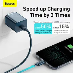 Зарядний пристрій Baseus Type-C to Lightning cable Super Si Quick Charger Set - мініатюра 2