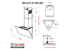 Витяжка Perfelli DN 6272 D 700 BL LED - мініатюра 7
