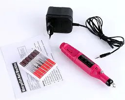 Портативний фрезер-ручка для манікюру ZS 100 20000 об/хв. pink міні фрезер Nail Dryer DM-100 - мініатюра 2