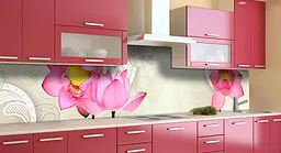 Кухонний фартух Лотос Орнамент ПВХ для декору 60х300 см Анотація Бежевий Happy Pocket Z184402 - мініатюра 3