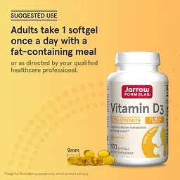 Вітамін D3 Jarrow Formulas 25 мкг 1000 МО 100 капсул - мініатюра 7