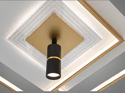 Сучасна LED люстра Diasha 5533WH+G dimmer біло-золота 70W з поворотним механізмом - мініатюра 5