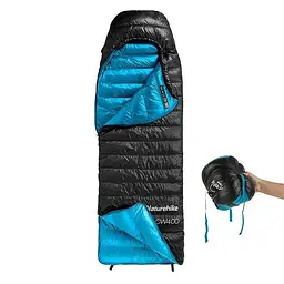 Зимовий спальний мішок із натуральним пухом Naturehike CWZ400 NH19W400-Z (розмір L) Жовтий - мініатюра 2
