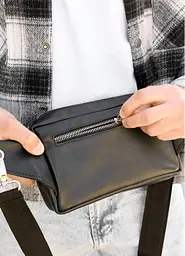 Чоловіча сумка бананка Sambag HARVI чорна 24 × 16 × 6 см (88213101m) - мініатюра 5