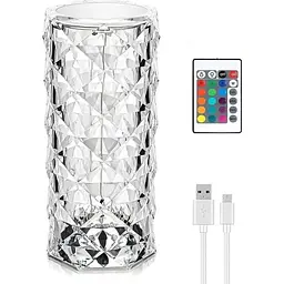 Ночная лампа XPRO Diamond Table Lamp Crystal Rose RGB Кристалл Роза с пультом (42788-Crystal Rose_158) - мініатюра 2