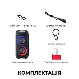 Портативна колонка Sharp Party Speaker PS-949 Black - мініатюра 11