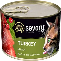 Вологий корм Savory для кошенят з індичкою 200 г