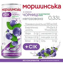 Напій соковмісний Моршинська зі смаком чорниці та екстрактом м'яти 0.33 л - мініатюра 4