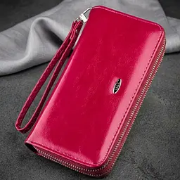 Гаманець жіночий з гладкої екошкіри KIVI 19051 темно-рожевий - мініатюра 1