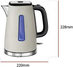 Russell Hobbs Електрочайник Luna Stone, 1.7л, метал, під камінь, бежевий - мініатюра 4