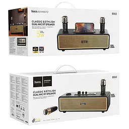 Bluetooth Колонка Hoco BS63 Graceful + два мікрофона Black - мініатюра 6