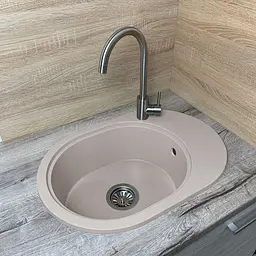 Кухонна мийка Adamant OVALE avena 610x420x180 мм, з крилом 61 см - мініатюра 2