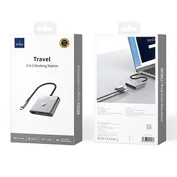 USB-Hub WIWU Traveling 3in1 USB C hub Wi-HB002 Gray (6976975616437) - мініатюра 2