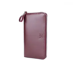 Шкіряне портмоне Keeper zip бордовий - мініатюра 3