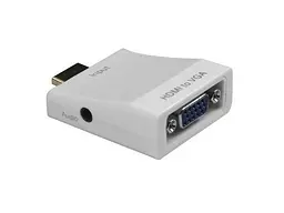 Перехідник HDMI M -> VGA F (з аудіо інтерфейсом) білий RTL - мініатюра 3