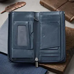 Вертикальне портмоне Tony Perotti Newcontatto 3598 navy (90647) Темно-синє - мініатюра 5