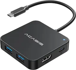 USB hub Acasis HB0706 6-в-1 з HDMI 4K та PD 100W для швидкої зарядки (Чорний)