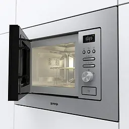 Мікрохвильова піч Gorenje вбудовувана, 20л, міх. управл., 800Вт, гриль, дисплей, інвертор, нерж - мініатюра 3