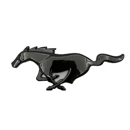 Емблема Ford Mustang 200х80мм Чорна глянцева метал (на скотчі)