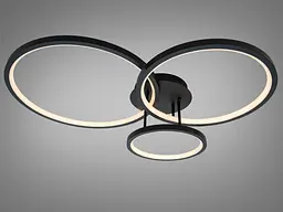 Мінімалістична LED-люстра для вітальні Diasha 2556BK dimmer, 84 W, пульт, 67×84 см - мініатюра 3