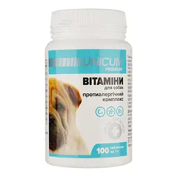 Вітаміни Unicum Premium для собак протиалергічний комплекс, 100 таблеток, 100 г (UN-037) - мініатюра 2